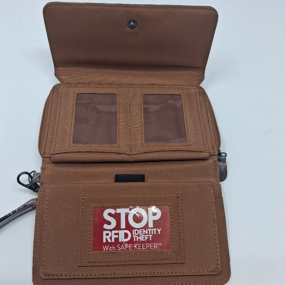 Vintage-Inspired Stamp Print Clutch       Size 7.5